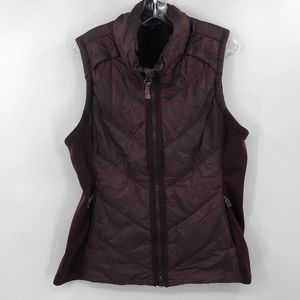 Athleta Two Way Zip Ventilated Vest Maroon Women’s Size XL